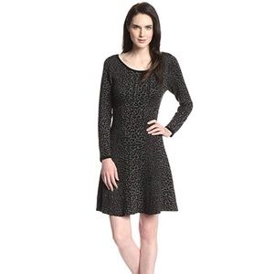Joie Romula Leopard Jacquard Fit and Flare Dress